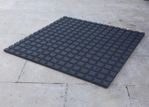 Dalles en caoutchouc GRIS - 1m x 1m - 25mm – Image 2