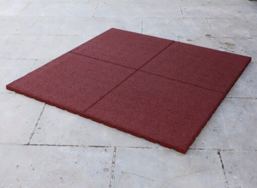 Dalles en caoutchouc ROUGE  - 1m x 1m - 25mm