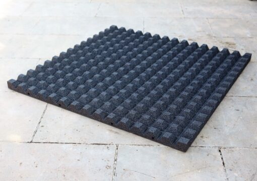 Dalles en caoutchouc GRIS - 1m x 1m - 45mm (Ext) – Image 2