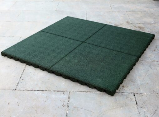 Dalles en caoutchouc VERT- 1m x 1m - 45mm (Ext)