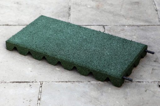 Dalles en caoutchouc VERT - 25 x 50cm - 40mm