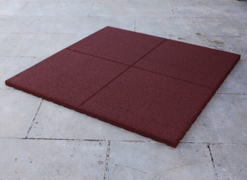 Dalles en caoutchouc ROUGE  - 1m x 1m - 30mm