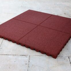 Dalles en caoutchouc ROUGE- 1m x 1m - 45mm (Ext)