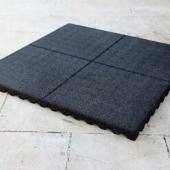 Dalles en caoutchouc NOIR - 1m x 1m - 45mm (Ext)