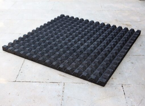 Dalles en caoutchouc NOIR - 1m x 1m - 40mm – Image 2