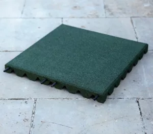 Dalles en caoutchouc VERT- 50cm x 50cm - 65mm