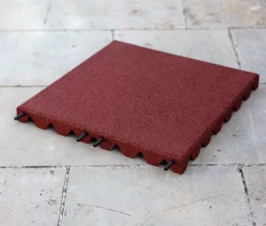 Dalles en caoutchouc ROUGE - 50cm x 50cm - 65mm
