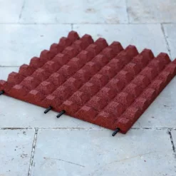 Alternative view of Dalles en caoutchouc ROUGE - 50cm x 50cm - 45mm (Ext)