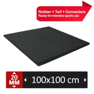 Dalle Fitness ULTRA 20mm - avec TURF noir (+connecteurs)